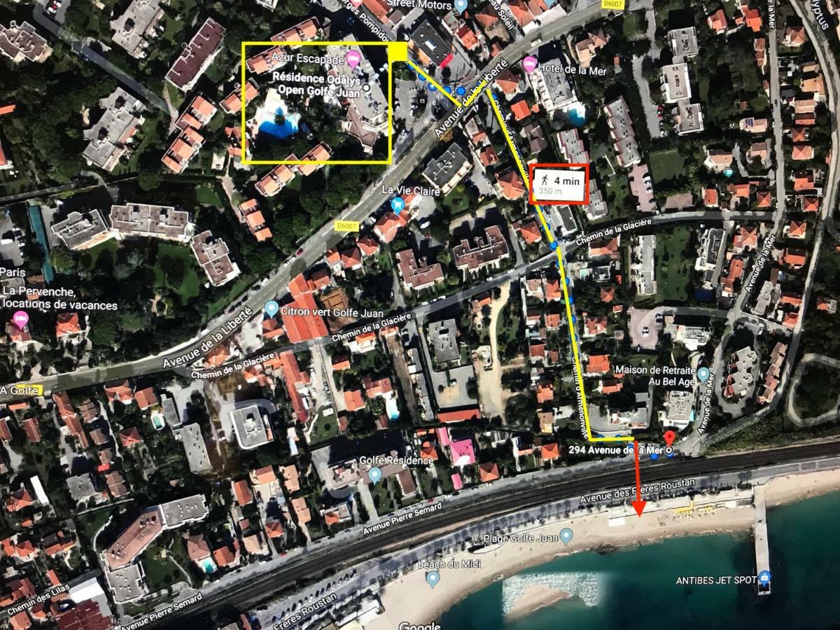 Appartement T2 De Standing Au Pied Des Plages Golfe-Juan Zewnętrze zdjęcie